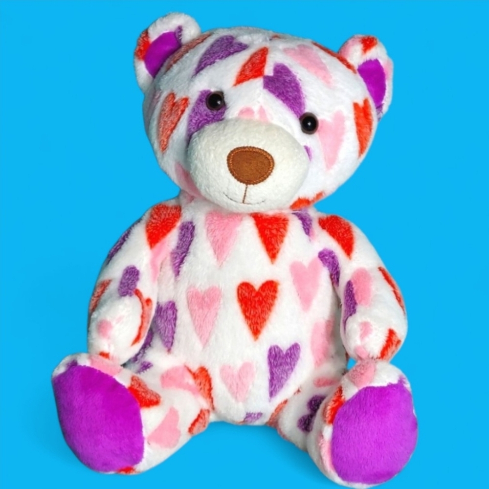Animal Adventure  Hearts Pink,Red,Purple Teddy Bear Plush Stuffed Animal 14"